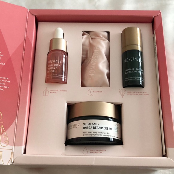 Biossance Love, Joy + Bestsellers 3PC Kit Squalane Oil, Cream & Night Serum NIB - Picture 12 of 16